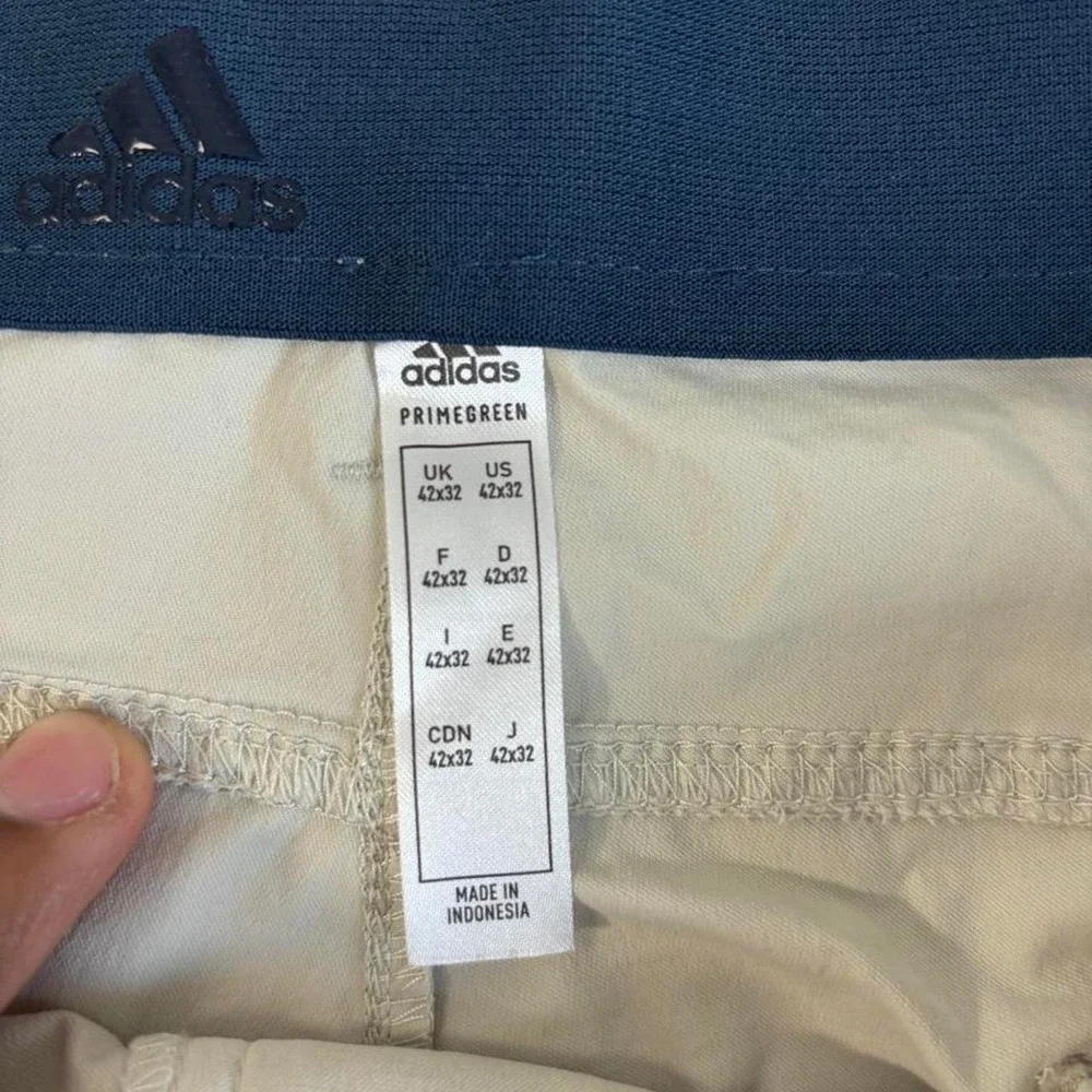 Adidas Primegreen Mens Tan Golf Pants 42x32 Sportswear Trousers
